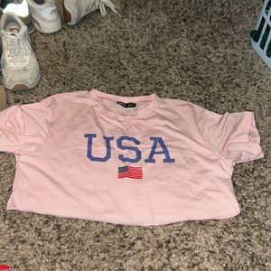 Shein USA pink crop top